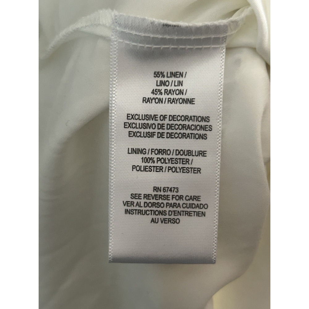 Taylor Women's Dress Babydoll Swing Flowy Dress Size 12 White Tiered Boho Summer - Picture 5 of 11